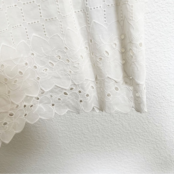 Madewell- NWT White Eyelet Tiered Midi Dress- 0 - Picture 8 of 12